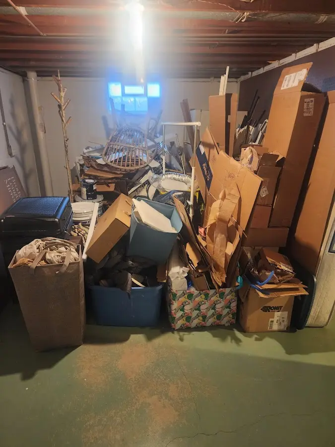 Roll-off dumpster container at job site for 4 Yard Dumpster Rental in Lorain